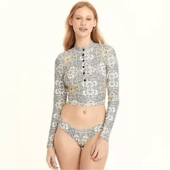 J. Crew Blues Bundle Curved-Waist Cheeky Bikini Bottom  High-Cut Leg Medium NEW - Picture 5 of 16